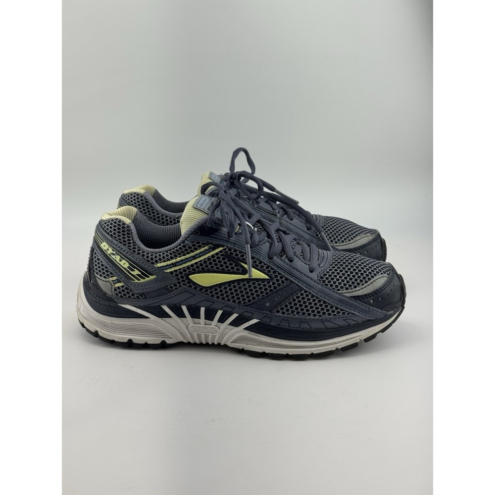 Brooks Dyad 7 Gray/Yellow Running Walking Athletic Shoes Women's Size 8.5